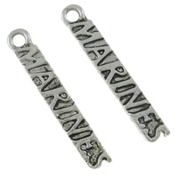 Zinc Alloy Message Pendants, Rectangle, plated, with letter pattern 