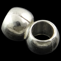 Perla de agujero grande de aleación de zinc, Tambor, chapado, lisa & agujero largo, más colores para la opción, 6x4.5mm, agujero:aproximado 4mm, 2000PCs/Bolsa, Vendido por Bolsa
