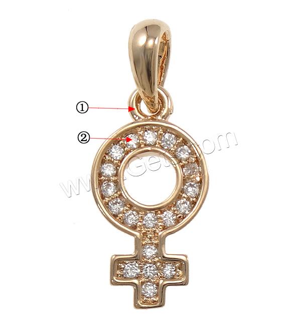 Cubic Zirconia Micro Pave Brass Pendant, Female Mark, plated, micro pave cubic zirconia, more colors for choice, 8x14x2mm, Hole:Approx 3x3mm, Sold By PC