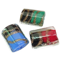 Perles de Murano sable d'or, chalumeau, rectangle, fait à la main, plus de couleurs à choisir Environ 2mm Vendu par sac