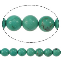 Perles en Turquoise naturelle, Rond, vert Environ approx 1mm Vendu par lot