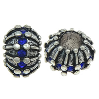 Rhinestone Zinc Alloy European Beads, Drum, plated, Customized & without troll & with rhinestone Approx 4.5mm 