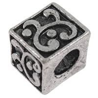 Zinc Alloy European Beads, Cube, plated, without troll nickel, lead & cadmium free Approx 5mm 