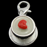 Zinc Alloy Lobster Clasp Charm, Cup, plated, Customized & enamel Approx 