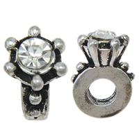 Rhinestone Zinc Alloy European Beads, ring shape, plated, Customized & without troll & with rhinestone Approx 5mm 