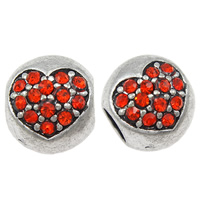 Rhinestone Zinc Alloy European Beads, Drum, plated, Customized & without troll & with rhinestone Approx 5mm 