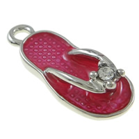 Zinc Alloy Shoes Pendants, plated, Customized & enamel & with rhinestone Approx 2mm 