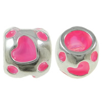 Enamel Zinc Alloy European Beads, Drum, plated, Customized & without troll Approx 4.5mm 