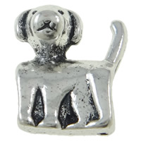 Perles European en alliage de zinc, chien, Placage, sans filetage, plus de couleurs à choisir, protéger l'environnement, sans nickel, plomb et cadmium Environ 4.5mm, Vendu par PC