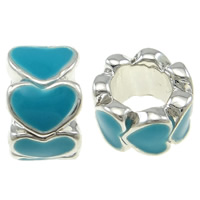 Enamel Zinc Alloy European Beads, Rondelle, plated, Customized & without troll Approx 4.5mm 