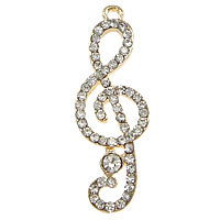 Musical Instrument Shaped Zinc Alloy Pendants, Music Note, plated, Customized & with rhinestone nickel, lead & cadmium free Approx 2mm 