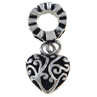 Zinc Alloy European Pendants, Heart, plated, without troll nickel, lead & cadmium free Approx 4.5mm 