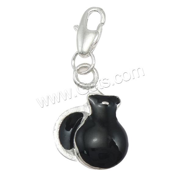 Zinc Alloy Lobster Clasp Charm, Vase, plated, Customized & enamel, more colors for choice, 13x26x4mm, Hole:Approx 2x4mm, Sold By PC