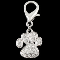 Zinc Alloy Lobster Clasp Charm, Claw, plated, Customized & with rhinestone Approx 