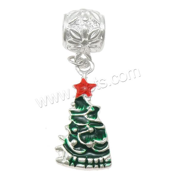 European Christmas Pendant, Zinc Alloy, Christmas Tree, plated, Christmas jewelry & Customized & without troll & enamel, more colors for choice, 13x38x2mm, Hole:Approx 5.5mm, Sold By PC