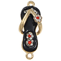 Enamel Zinc Alloy Connector, Shoes, plated, Customized & with rhinestone & 1/1 loop nickel, lead & cadmium free Approx 2mm 