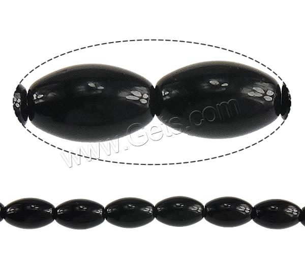 Black Stone Bead, Oval, different size for choice, Hole:Approx 1mm, Sold By Strand