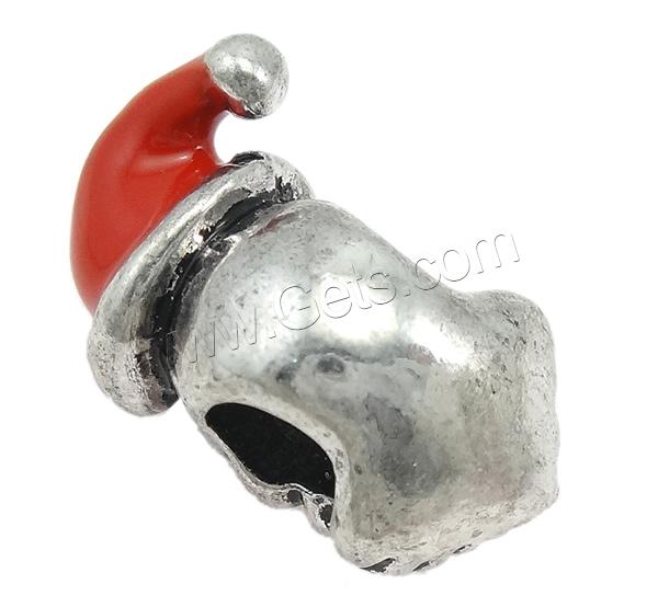European Christmas Beads, Zinc Alloy, Santa Claus, plated, Christmas jewelry & Customized & without troll & enamel, more colors for choice, 12x18x10.5mm, Hole:Approx 5mm, Sold By PC