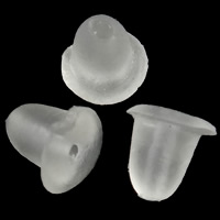 プラスチック バレルブレットスタイル耳のナット, 異なるサイズの選択, 透明色（例えばガラス）, ニッケル、鉛、カドミウムフリー, 4-6mm, 穴:約 0.5mm, 約 8000パソコン/バッグ, 売り手 バッグ