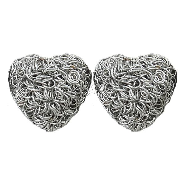 Iron Wire Beads, Heart, plated, different size for choice & different styles for choice & no hole, more colors for choice, lead & cadmium free, Sold By PC