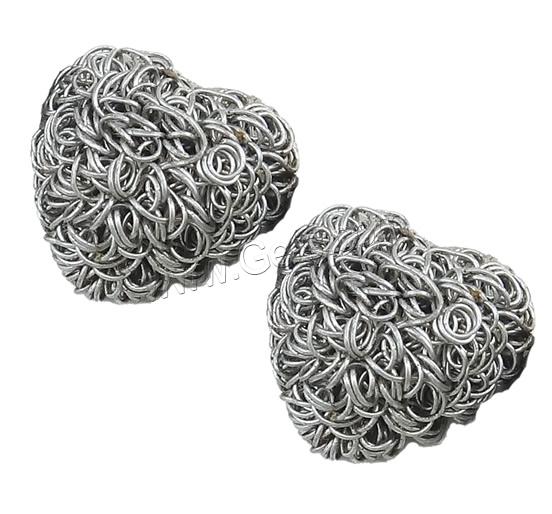 Iron Wire Beads, Heart, plated, different size for choice & different styles for choice & no hole, more colors for choice, lead & cadmium free, Sold By PC