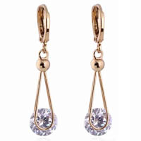 Gets® Jewelry Earring, Brass, Teardrop, 18K gold plated, with cubic zirconia, nickel, lead & cadmium free, 6mm