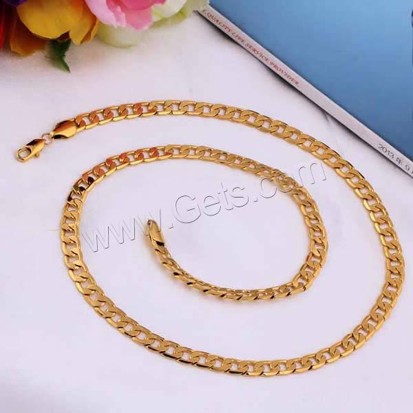 Gets® Jewelry Necklace, Brass, 18K gold plated, different size for choice & curb chain, nickel, lead & cadmium free, Length:Approx 23.5 Inch, Sold By Strand