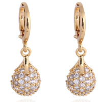 Gets® Jewelry Earring, Brass, Teardrop, 18K gold plated, with cubic zirconia, nickel, lead & cadmium free 
