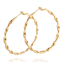 Gets® Jewelry Earring, Brass, Donut, 18K gold plated, twist, nickel, lead & cadmium free, 3mm, 50mm