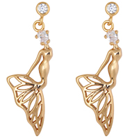 Gets® Jewelry Earring, Brass, Mermaid, 18K gold plated, with cubic zirconia, nickel, lead & cadmium free, 36mm