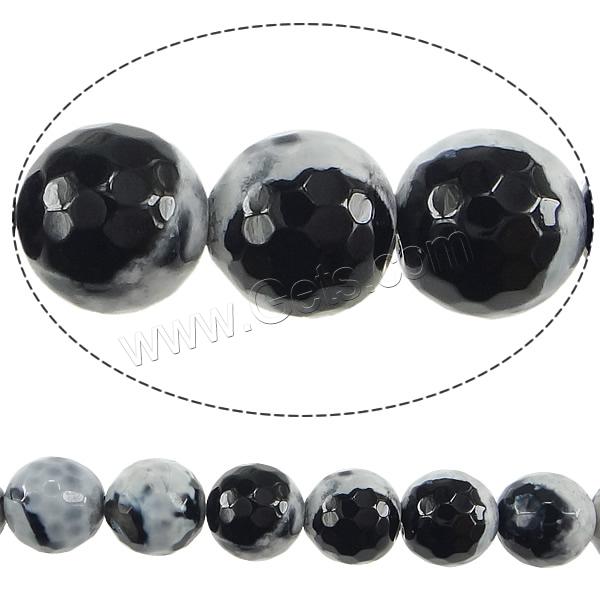 Natural Two Tone Agate Beads, Round, different size for choice & faceted, Hole:Approx 1-1.5mm, Length:Approx 16 Inch, Sold By Strand