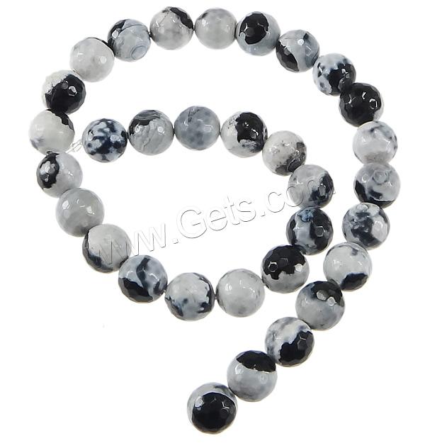 Natürliche zwei Tönen Achat Perlen, Zweifarbiger Achat, rund, verschiedene Größen vorhanden & facettierte, Bohrung:ca. 1-1.5mm, Länge:ca. 16 ZollInch, verkauft von Strang