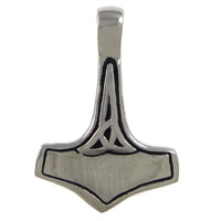 Stainless Steel Thor Hammer Pendant, Hammer of Thor, blacken Approx 
