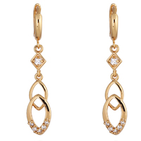 Gets® Jewelry Earring, Brass, Horse Eye, 18K gold plated, with cubic zirconia, nickel, lead & cadmium free 