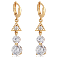 Gets® Jewelry Earring, Brass, Calabash, 18K gold plated, with cubic zirconia nickel, lead & cadmium free 