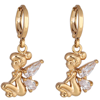 Gets® Jewelry Earring, Brass, Fairy, 18K gold plated, with cubic zirconia, nickel, lead & cadmium free 