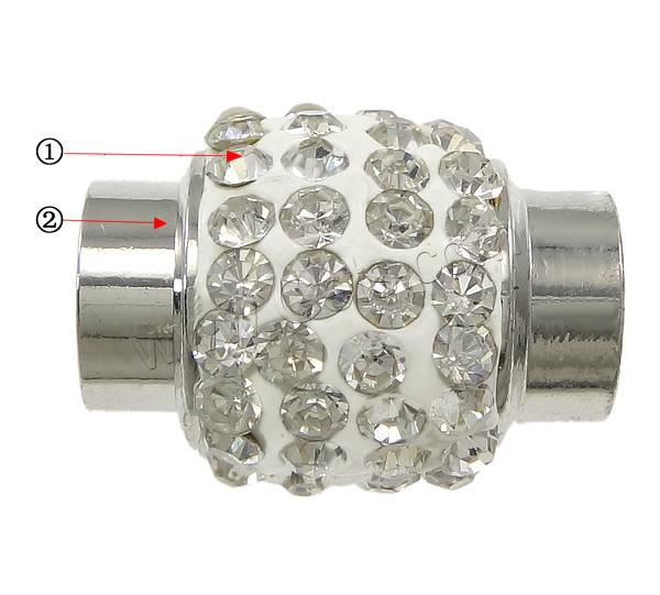 Zinc Alloy Magnetic Clasp, with Rhinestone Clay Pave, Lantern, plated, different size for choice & Customized, more colors for choice, nickel, lead & cadmium free, Sold By PC
