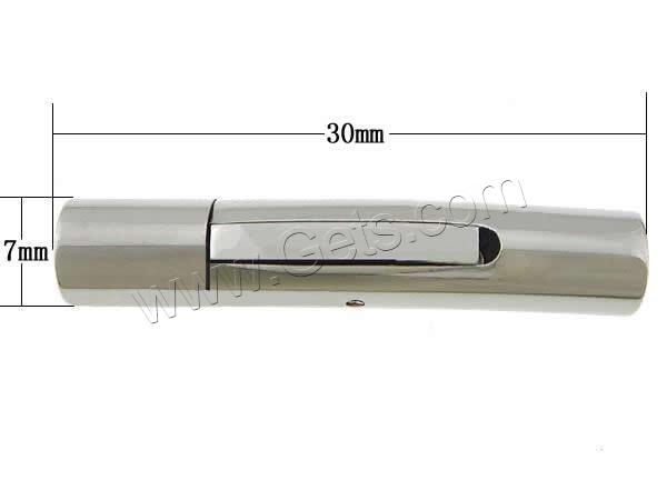 Stainless Steel Bayonet Clasp, Tube, plated, Customized, more colors for choice, 30x7mm, Hole:Approx 5mm, Sold By PC