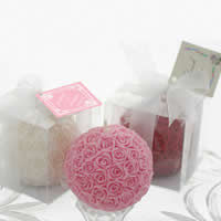 Paraffin Candles, with Cotton, Flower, mixed colors 