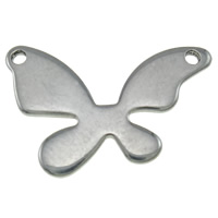 Connecteur de charme en acier inoxydable, papillon, poli, boucle de 1/1, couleur originale Environ 2mm Vendu par sac