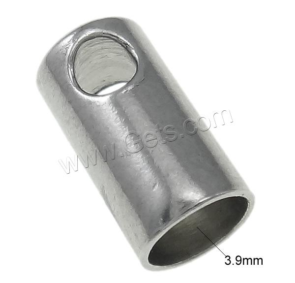Наконечники из нержавеющей стали, нержавеющая сталь, Столбик, разный размер для выбора & Индивидуальные, оригинальный цвет, отверстие:Приблизительно 1-2.5mm, внутренний диаметр:Приблизительно 3.9mm, продается сумка