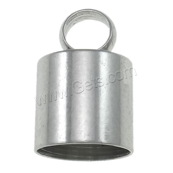 Stainless Steel End Caps, Column, different size for choice & Customized, original color, Hole:Approx 1-3mm, Sold By Bag