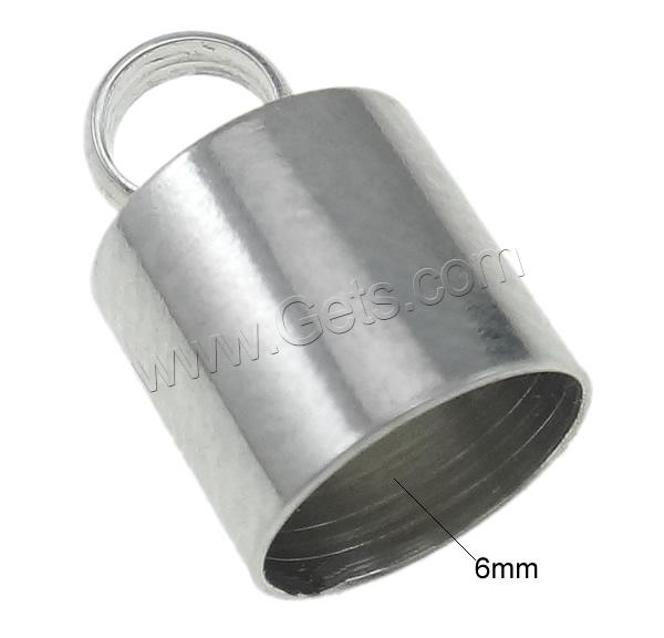 Stainless Steel End Caps, Column, different size for choice & Customized, original color, Hole:Approx 1-3mm, Sold By Bag
