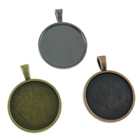 Zinc Alloy Pendant Cabochon Setting, Flat Round, plated Approx Inner Approx 24.5mm, Approx 