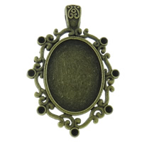 Zinc Alloy Pendant Cabochon Setting, Oval, plated Approx 3mm, Inner Approx 22x30 2.5mm, Approx 