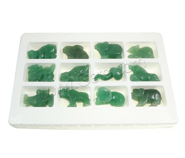Gemstone Decoration, Green Aventurine, Chinese Zodiac, different size for choice, Sold By Box