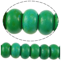 Synthetische Türkis Perlen, Rondell, grün, 5x8mm, Bohrung:ca. 1mm, Länge:ca. 16 ZollInch, ca. 79PCs/Strang, verkauft von Strang