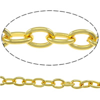 Железная цепочка овальной формы, Железо, плакирован золотом, Овальный цепь, не содержит никель, свинец продается м