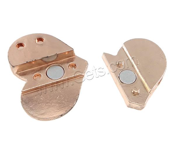 Zinc Alloy Magnetic Clasp, Heart, plated, Customized & with rhinestone, more colors for choice, nickel, lead & cadmium free, 28x22x6.5mm, Hole:Approx 15x2mm, Sold By PC