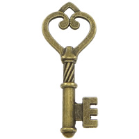Zinc Alloy Key Pendants, plated nickel, lead & cadmium free Approx 2.5mm, Approx 